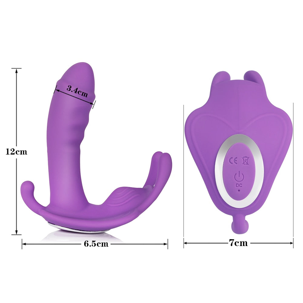 Wireless Remote Panty Dildo Vibrator Wearable Butterfly Anal Vibrator Vaginal Anus Stimulator For Female Masturbation Sex Toys