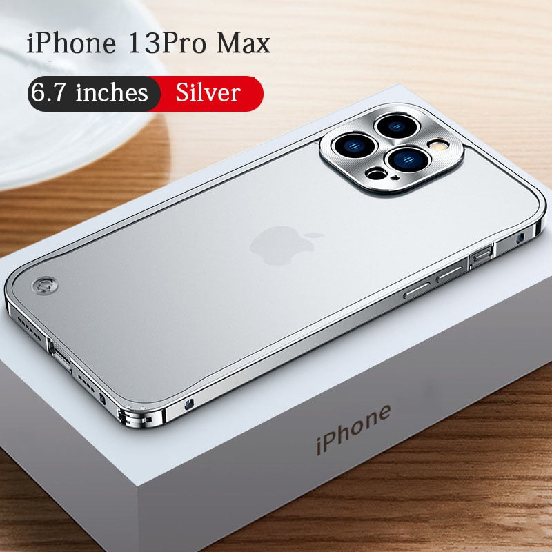 Luxury Metal Frame Lens Protection For iPhone 12 13 mini Pro Max Aluminum Phone Case For iPhone 11 Matte Translucent Back Cover