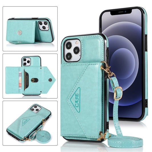 Wallet Case for iphone13promax Phone Case iphone12mini iPhone 11 Leather Case XR XSMAX Crossbody All-Inclusive Protective Cover