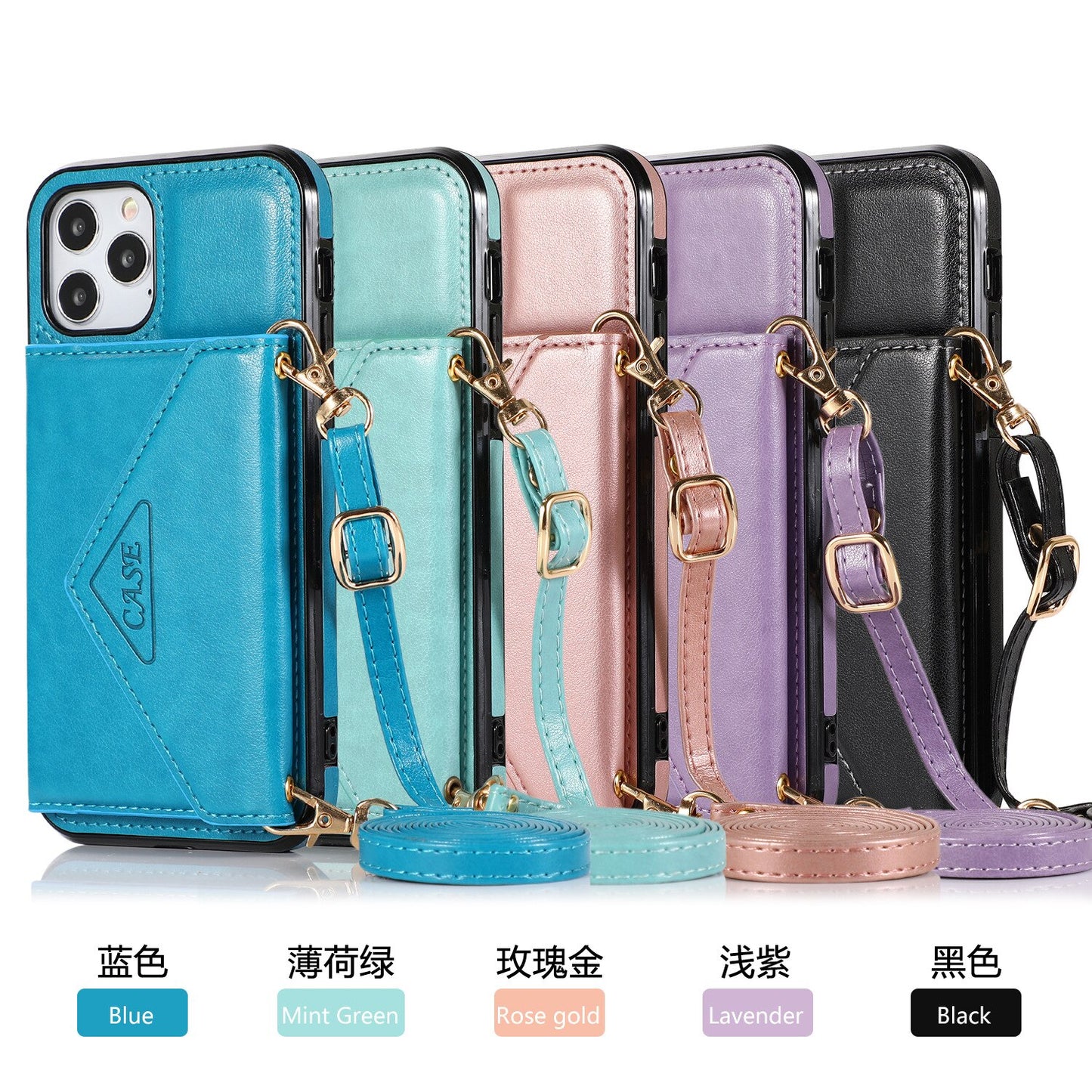 Wallet Case for iphone13promax Phone Case iphone12mini iPhone 11 Leather Case XR XSMAX Crossbody All-Inclusive Protective Cover